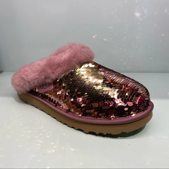 UGG | Cluggette Sequins PINK Slippers New In Box GIFT - Picture 12 of 14